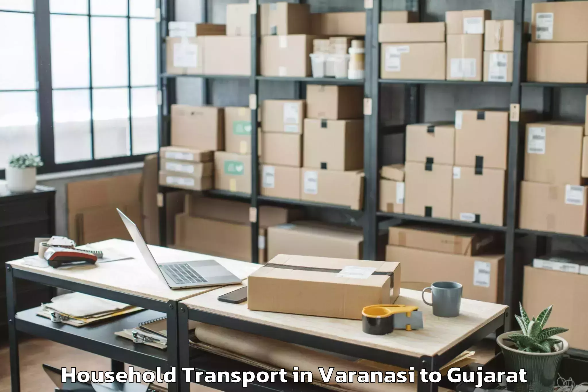 Top Varanasi to Vadnagar Household Transport Available